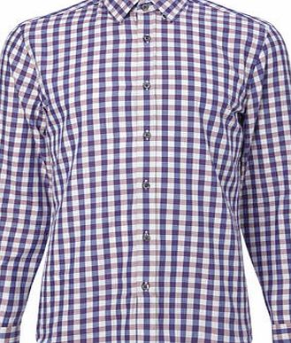 Bhs Pink Cotton Gingham Shirt, Purple BR51J05FPNK