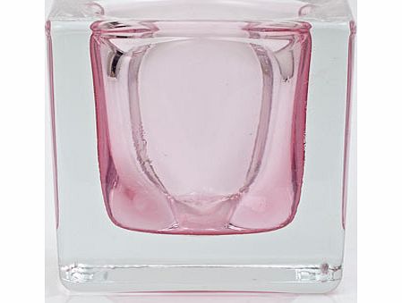 Bhs Pink cube tea light holder, pink 30908960528