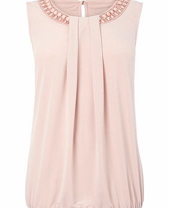 Bhs Pink Embroidered Neck Top, pink 9022350528