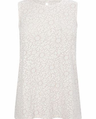 Pink Floral Jaquard Swing Vest, pink 2423110528