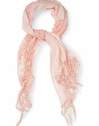 Bhs Pink Lace Trim Scarf, pink 6605610528