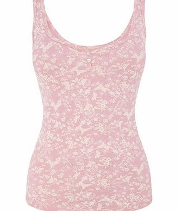Bhs Pink Printed Sweetheart Vest, pink 2424080528