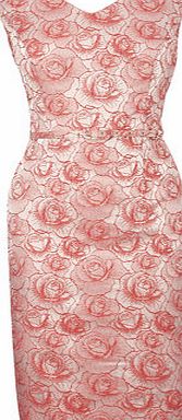 Bhs Pink Rose Jacquard Shift Dress, pink 8617270528
