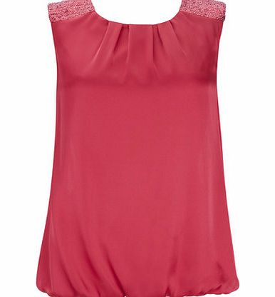 Bhs Pink Satin Shoulder Trim Top, purple 12034885641