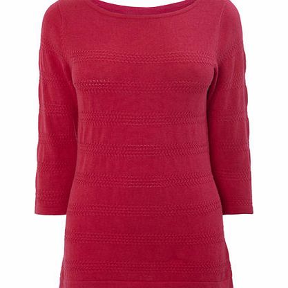 Bhs Pink Self Stripe Detail Jumper, pink 18980080013