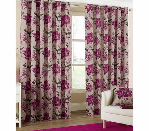 Bhs Pink Tokyo floral printed eyelet curtain, pink