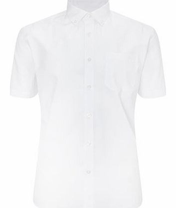Plain White Short Sleeve Shirt, White BR51P13BWHT
