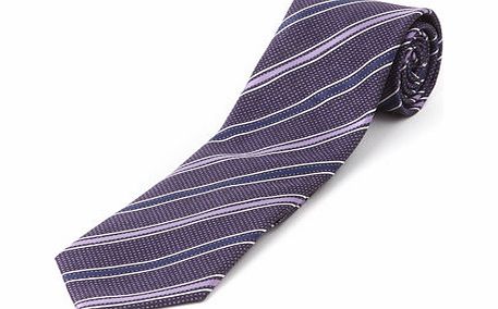Bhs Plum and Light Purple Stripe Tie, Purple