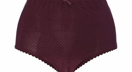 Bhs Plum Jacquard Spot Full Brief, plum 4803860964