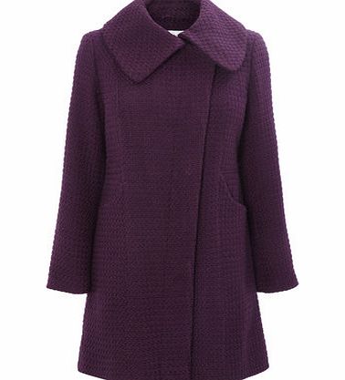 Bhs Plum Petite Textured Coat, plum 413200964