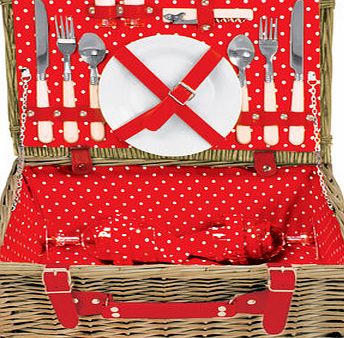 Bhs Polka Dot 2 Person Hamper, red/white 9578741758