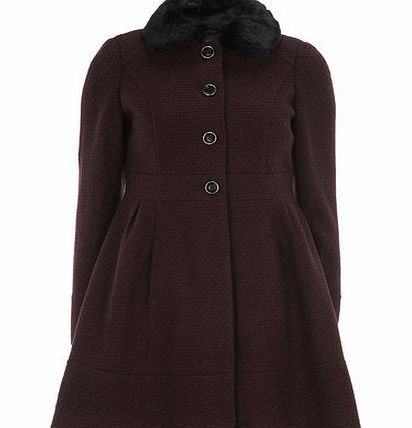 Bhs Port Textured Fit and Flare Coat, red 19129943874