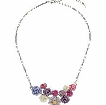 Bhs Pretty Rose Cluster Necklace, purple multi