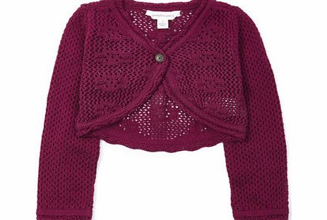 Bhs Pumpkin Patch Girls Red Crochet Cardigan, red