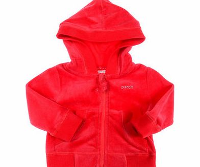 Bhs Pumpkin Patch Girls Red Velour Hoodie, red
