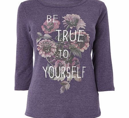 Bhs Purple 3/4 Be True To Yourself, purple 2424310924