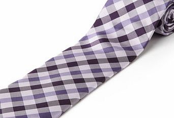 Bhs Purple and Lilac Check Tie, Purple BR66D21EPUR