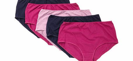 Bhs Purple and Navy Mix 5 Pack Plain Full Brief
