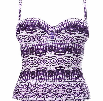 Purple and White Ivory Coast Print Tankini,