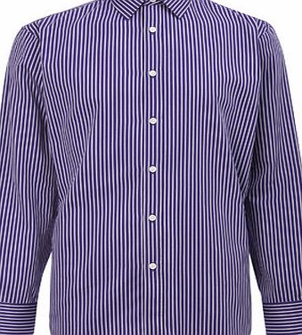 Bhs Purple Bold Stripe Point Collar Shirt, Purple