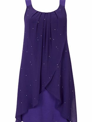 Bhs Purple Diamante 2 in 1 Dress, purple 12034130924