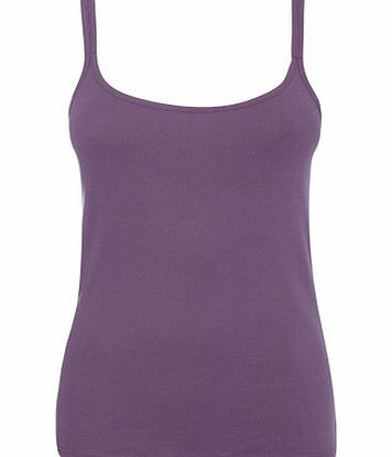 Bhs Purple Double Strap Cami, deep purple 2424023229