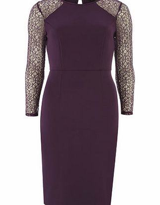 Bhs Purple Lace Pencil Dress, purple 19126010924