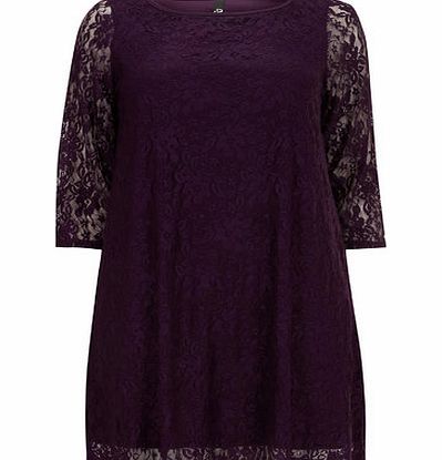 Bhs Purple Lace Tunic, purple 12610760924