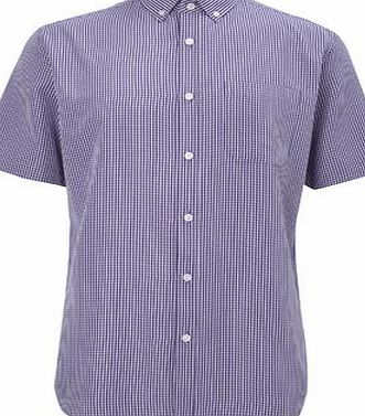 Bhs Purple Mini Checked Soft Touch Shirt, Purple