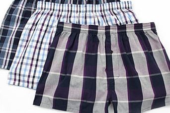 Bhs Purple Mix 3 Pack Check Woven Boxers, Purple