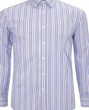 Bhs Purple Multi Stripe Point Collar Shirt, Purple