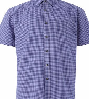 Bhs Purple Navy Check Shirt, Blue BR66S03GPUR