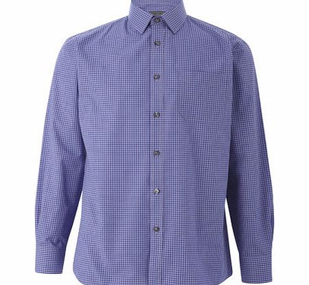 Bhs Purple Navy Check Shirt, Purple BR66L05GPUR