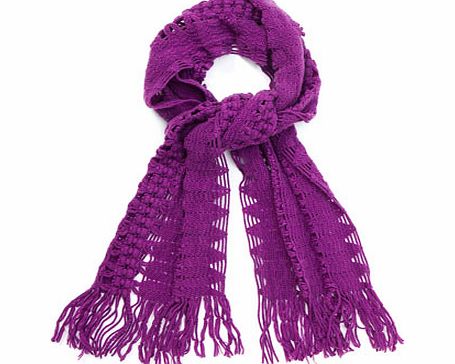 Bhs Purple Open Crochet Scarf, purple 6603580924