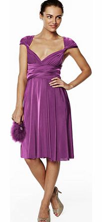 Purple Short Twist & Wrap Dress, purple