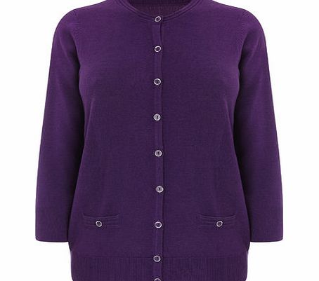 Bhs Purple Supersoft Round Neck Cardigan, purple