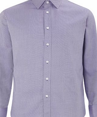Bhs Purple Twill Double Cuff Point Collar Shirt,