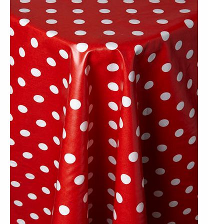 Bhs PVC polka dot tablecloth, red/white 9570621758