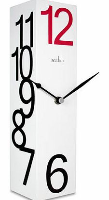 Red and White Block Acctim Mantel Clock,