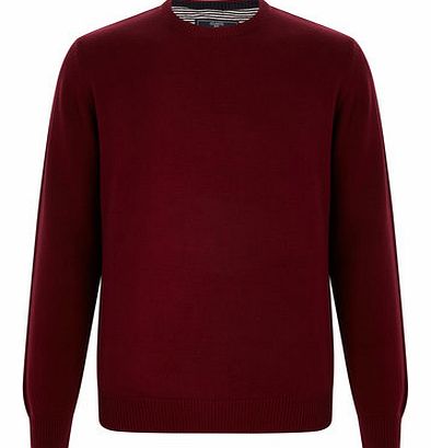 Bhs Red Cotton Crew Neck Jumper, Red BR53B01FRED