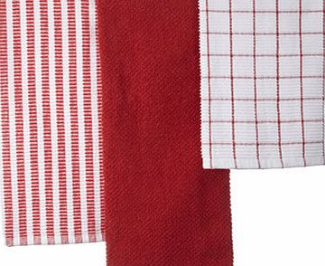 Bhs Red Essentials checked and striped ribbed set of