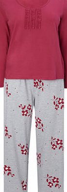Bhs Red Floral Print Pyjama Set, reds 731626933