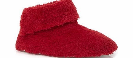 Bhs Red Fluffy Slipper Booties, red 6007230007