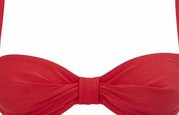 Bhs Red Great Value Plain Underwired Bikini Top, red