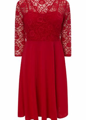 Bhs Red Lace Wrap Dress, red 8616623874