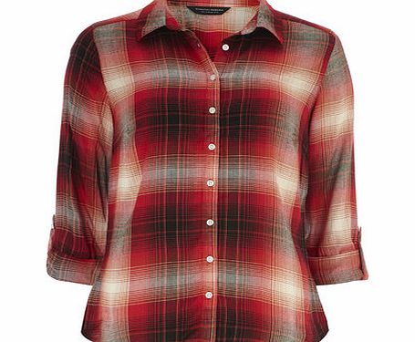 Bhs Red Long Sleeved Check Shirt, red 19128943874