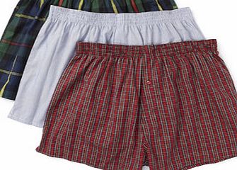 Bhs Red Mix 3 Pack Tartan Woven Boxers, Red