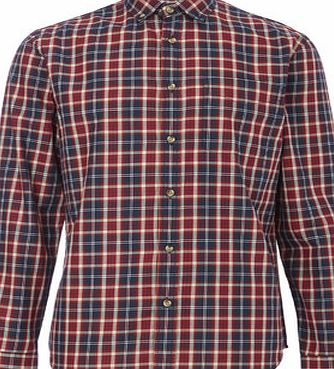 Bhs Red Mix Cotton Checked Shirt, Red BR51C19FRED