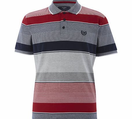 Bhs Red Multi Stripe Polo Shirt, RED BR52J13GRED