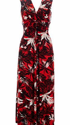 Bhs Red Palm Print Petite Maxi Dress, red 12027513874